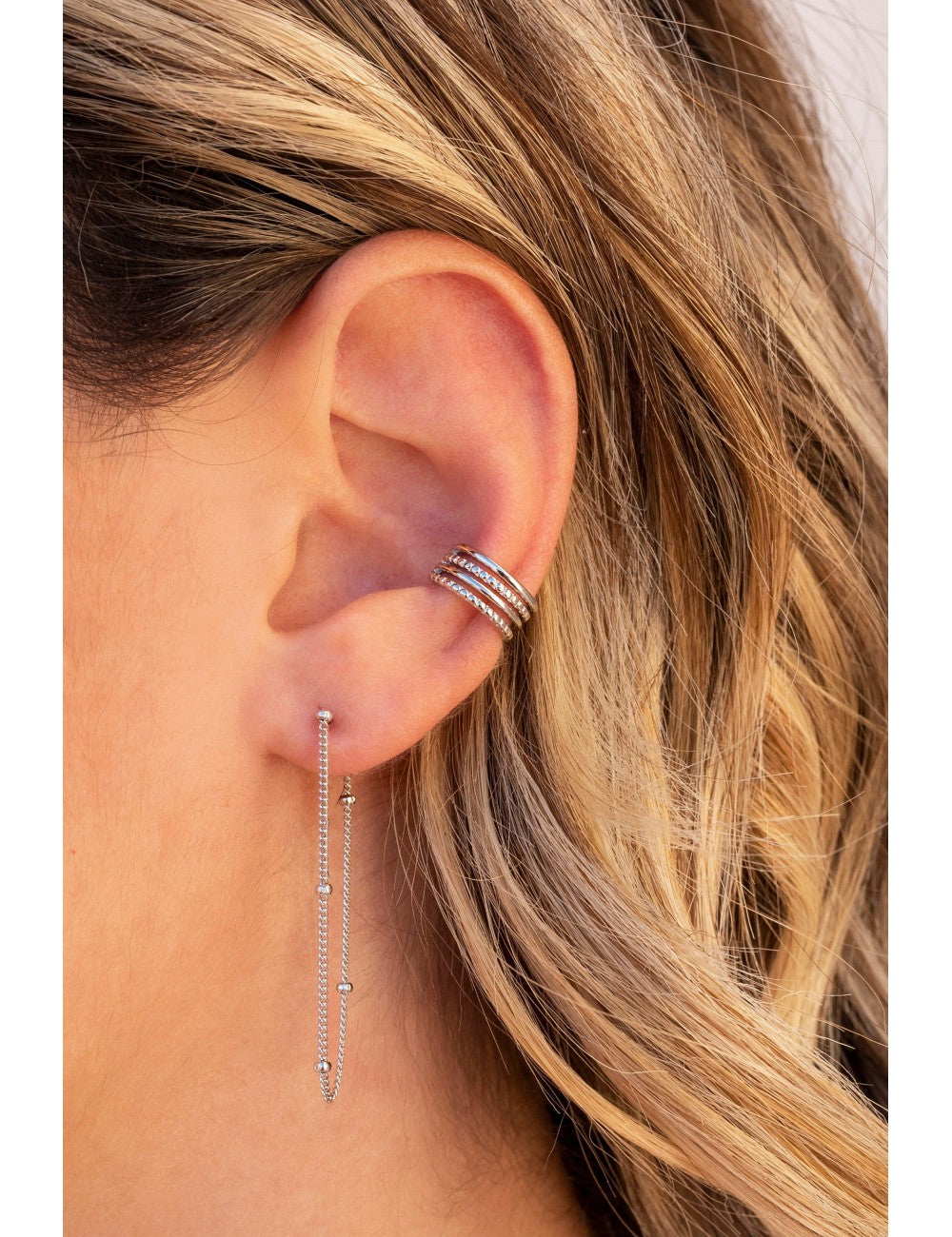 Boucles d'oreilles à longue chaîne avec boules