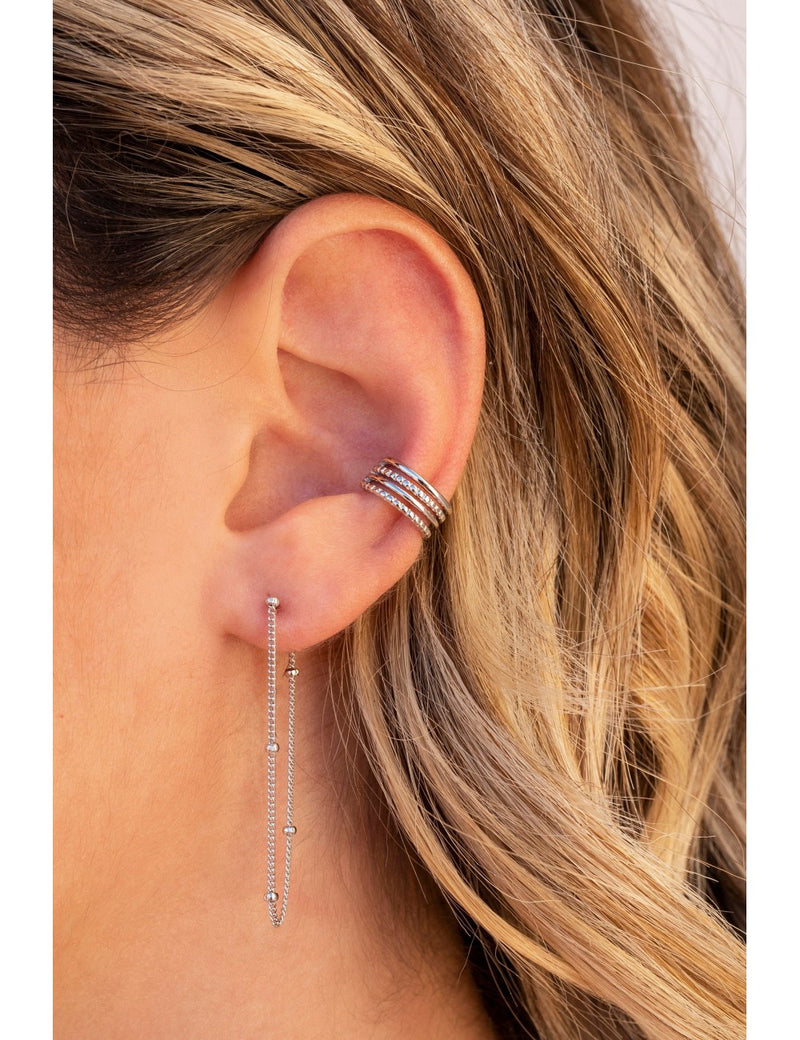 Boucles d'oreilles à longue chaîne avec boules