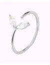 Bagues ouvertes fines avec zircons taille marquise en forme de fleur