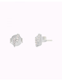 Pendientes stud mini en forma de rayo con circonitas