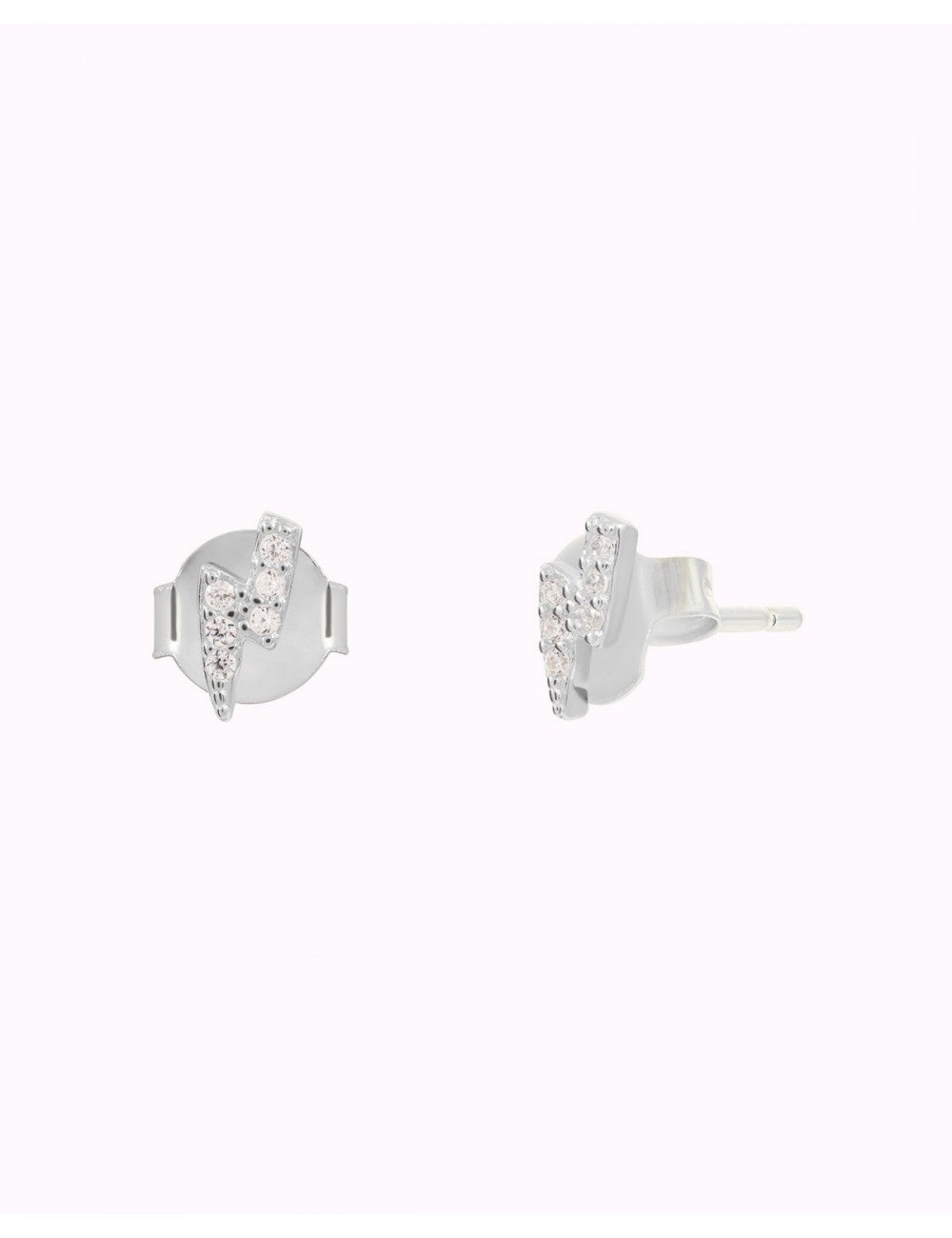 Pendientes stud mini en forma de rayo con circonitas