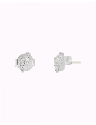 CZ Lightning Bolt Stud Earrings