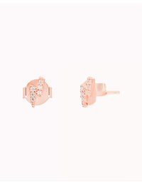 Pendientes stud mini en forma de rayo con circonitas