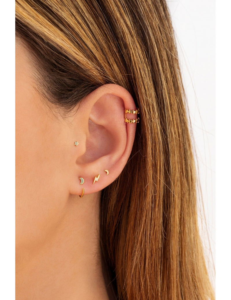 Dainty & Tiny Lightning Bolt Shaped Stud Earrings