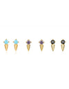Tiny CZ Spike Stud Earrings - 4 colors available: Turquoise, White, Black and Purple