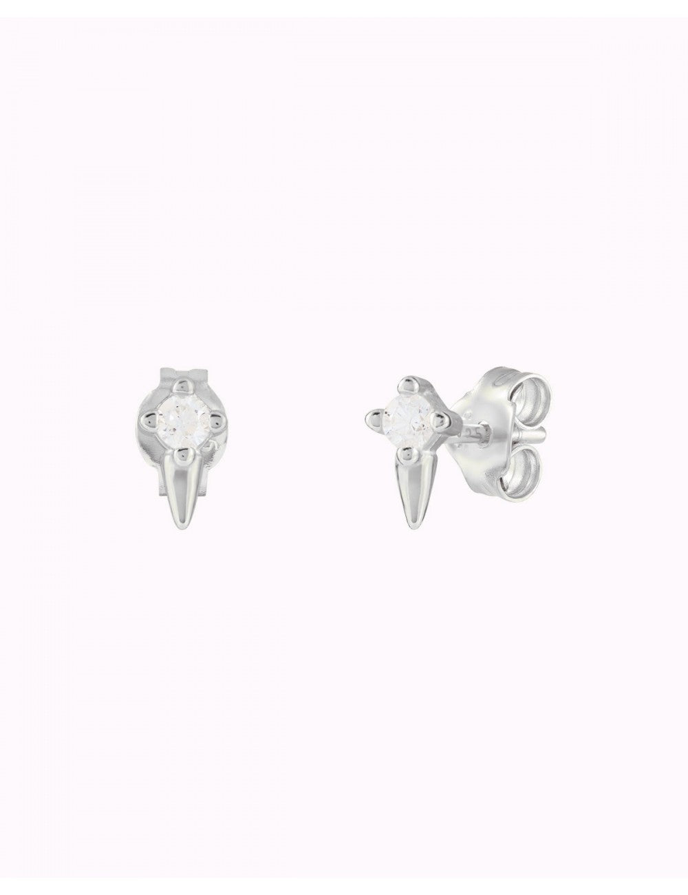 Tiny CZ Spike Stud Earrings - 4 colors available: Turquoise, White, Black and Purple