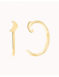 Pendientes de aro abierto en forma de luna