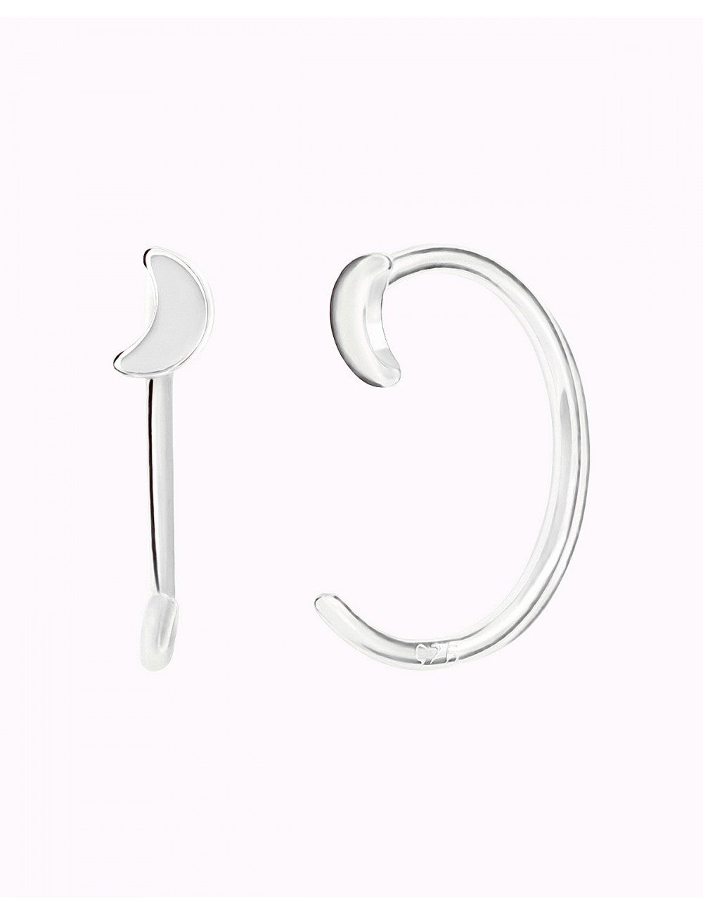 Pendientes de aro abierto en forma de luna