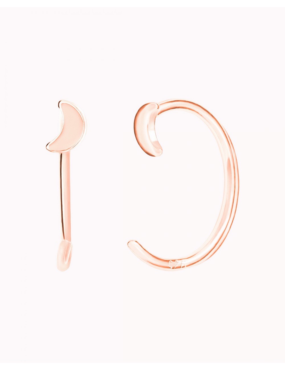 Pendientes de aro abierto en forma de luna