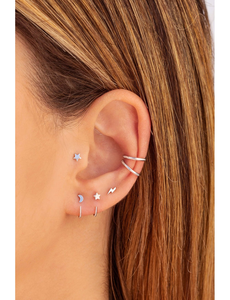 Pendientes de aro abierto en forma de luna