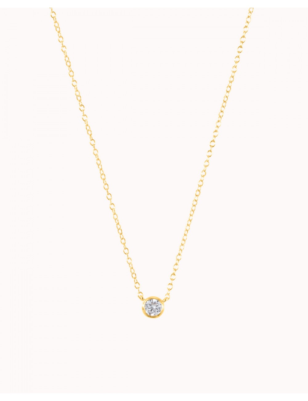 Collier avec pendentif solitaire en zircone sertie clos