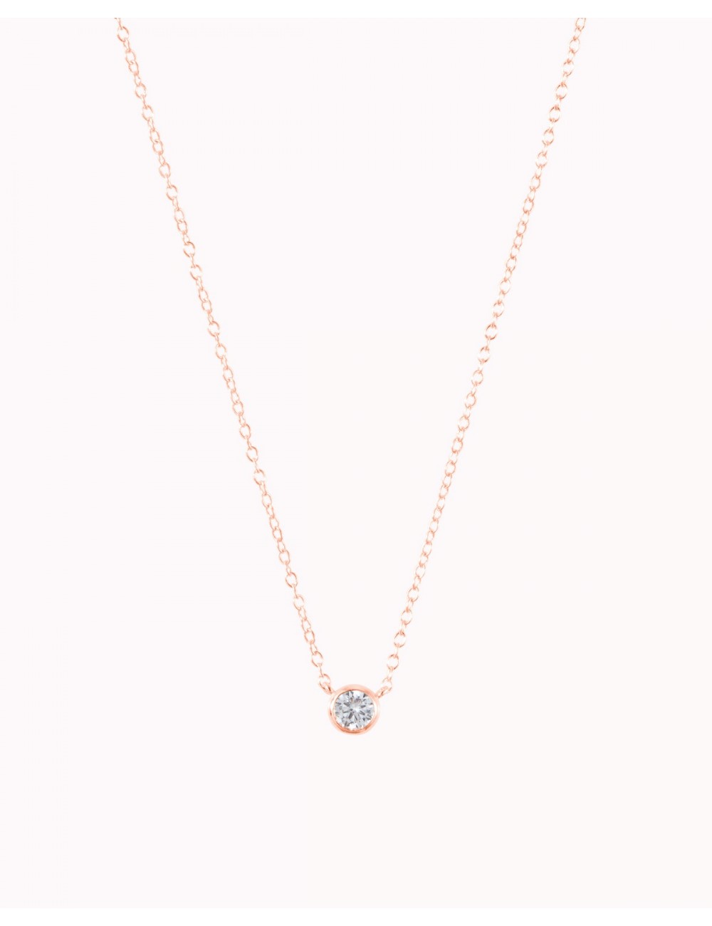 Collier avec pendentif solitaire en zircone sertie clos