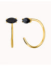 Boucles d'oreilles créoles ouvertes avec onyx