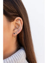 Boucles d'oreilles créoles ouvertes avec onyx
