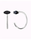 Boucles d'oreilles créoles ouvertes avec onyx