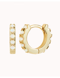 Opal Huggie Hoop Earrings