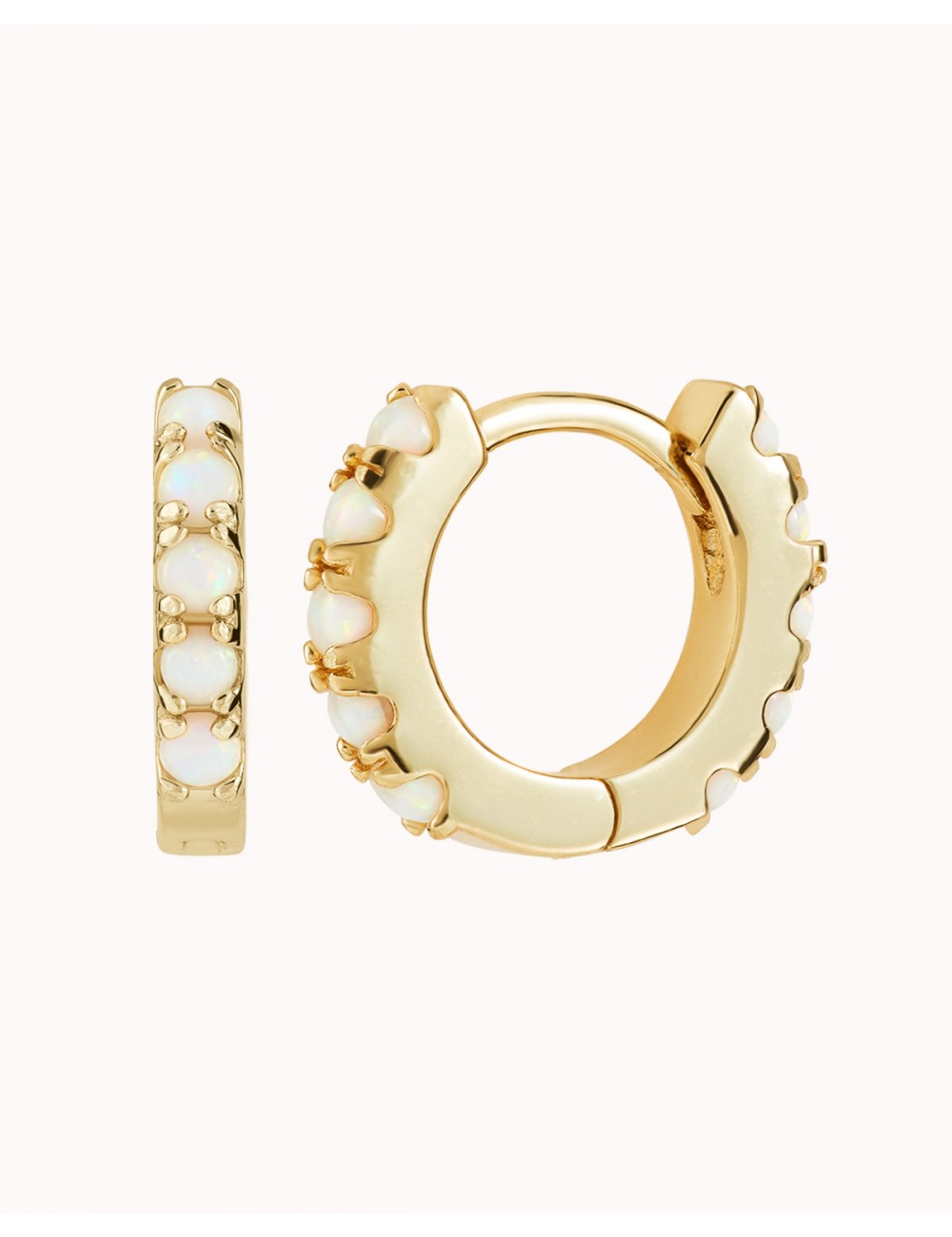 Opal Huggie Hoop Earrings