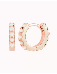 Opal Huggie Hoop Earrings