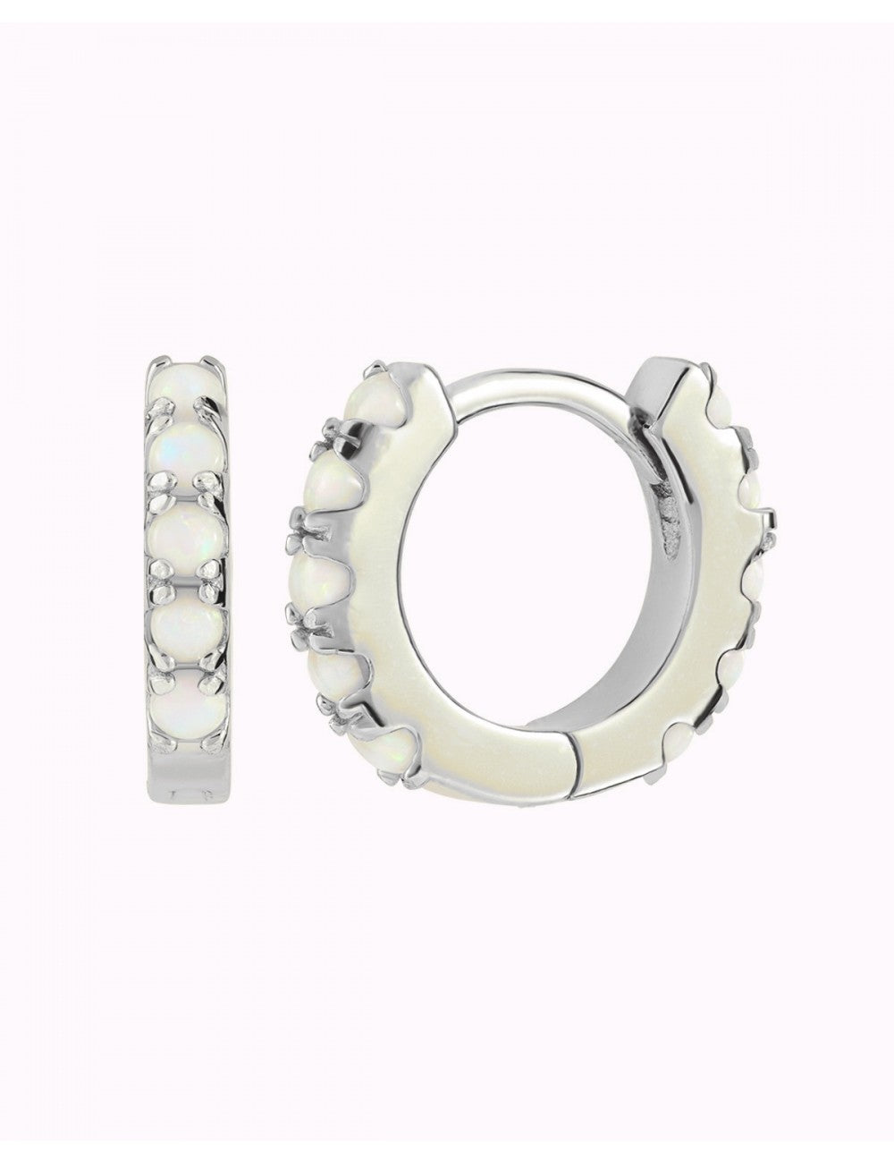 Opal Huggie Hoop Earrings