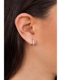 Opal Huggie Hoop Earrings