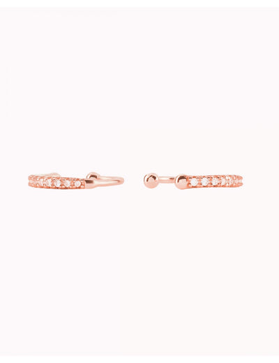 Pendientes ear cuff finos de 1 banda con circonitas en pavé