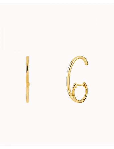 Schlichte Creolen mit Huggie-Ohrläppchen-Manschette