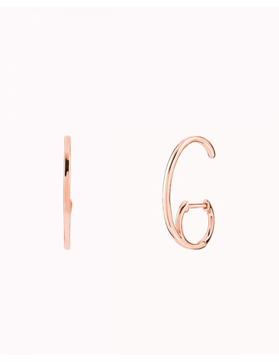 Schlichte Creolen mit Huggie-Ohrläppchen-Manschette