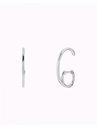 Schlichte Creolen mit Huggie-Ohrläppchen-Manschette