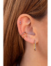 Pendientes de aro rectangulares con circonitas en pavé - Color Morado