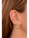 Pendientes de aro rectangulares con circonitas en pavé - Color Morado
