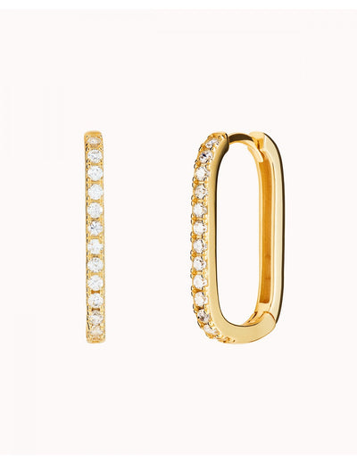 Rechteckige Creolen mit Pavé-gefassten Zirkonen