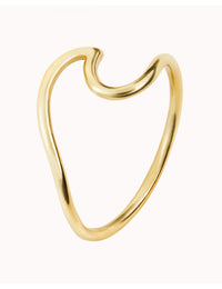 Bague minimaliste en forme de vague océanique