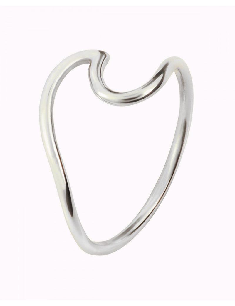 Bague minimaliste en forme de vague océanique