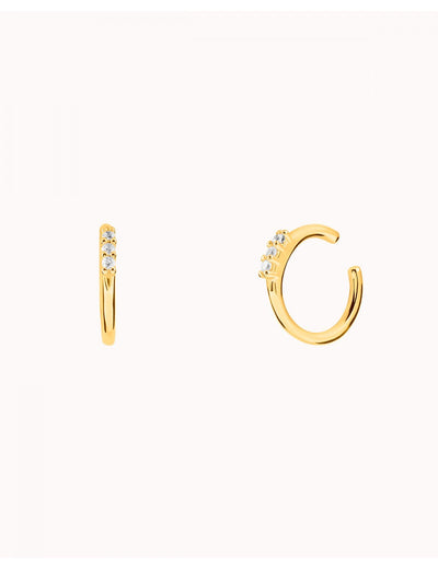 Pendientes conch ear cuff de una banda con circonitas