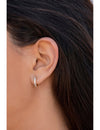Pendientes de aro pequeños y minimalistas con circonitas - 14 mm