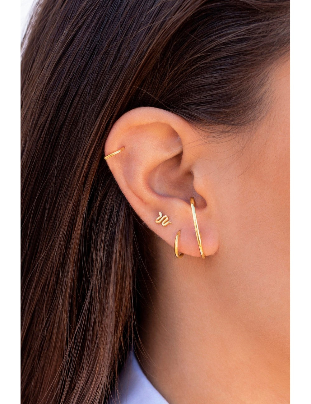 Petites boucles d'oreilles à tige en forme de serpent