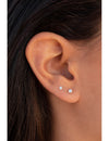 Pendientes stud pequeños con circonitas con garras invisibles - Dos tamaños disponibles