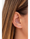 Pendientes stud pequeños con circonitas con garras invisibles - Dos tamaños disponibles