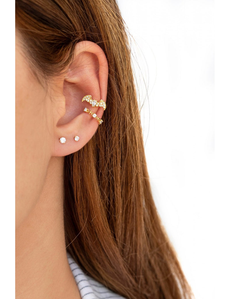 Pendientes stud pequeños con circonitas con garras invisibles - Dos tamaños disponibles