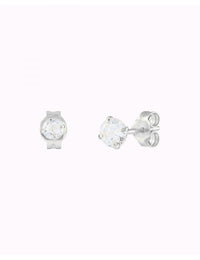 Pendientes stud pequeños con circonitas con garras invisibles - Dos tamaños disponibles