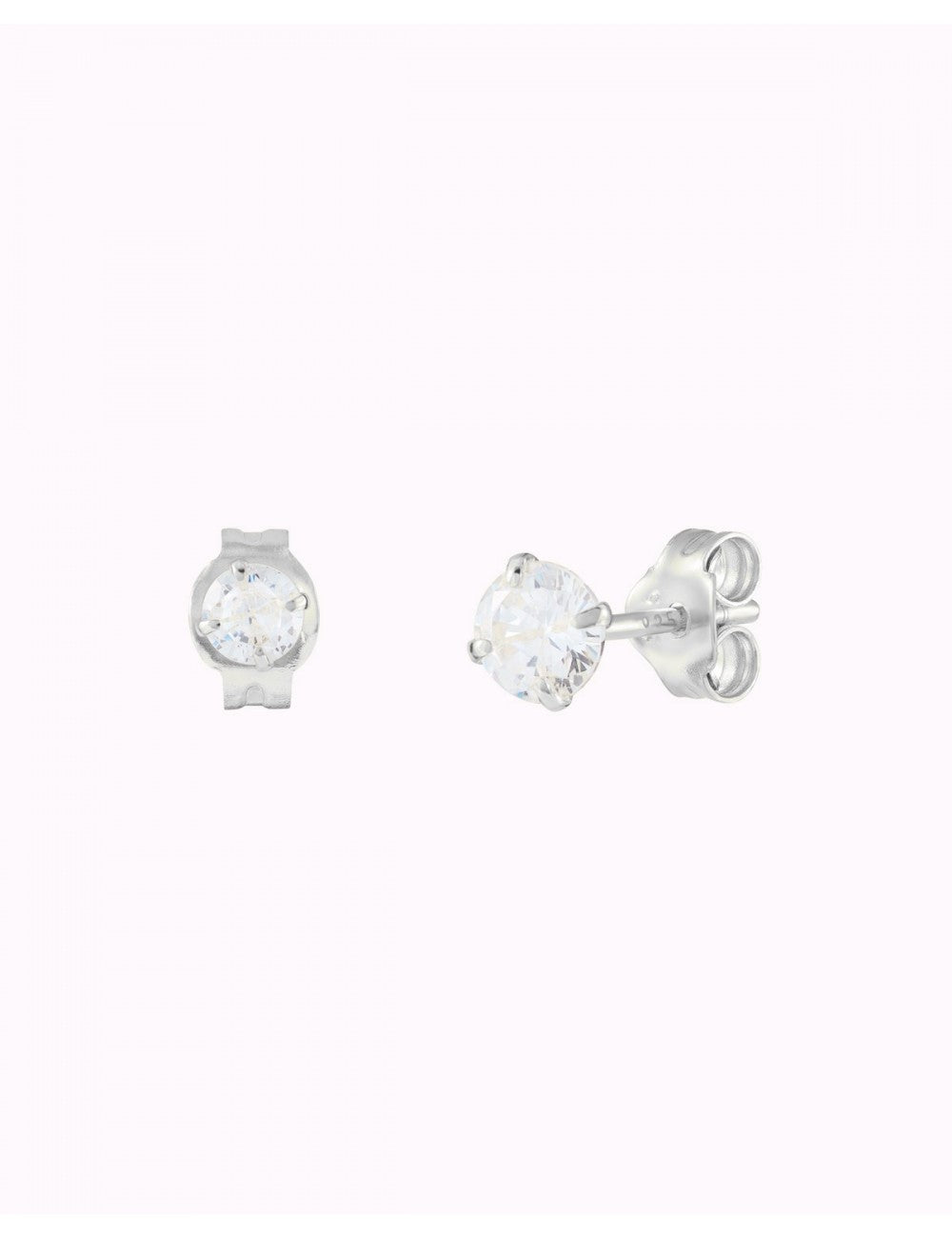 Pendientes stud pequeños con circonitas con garras invisibles - Dos tamaños disponibles
