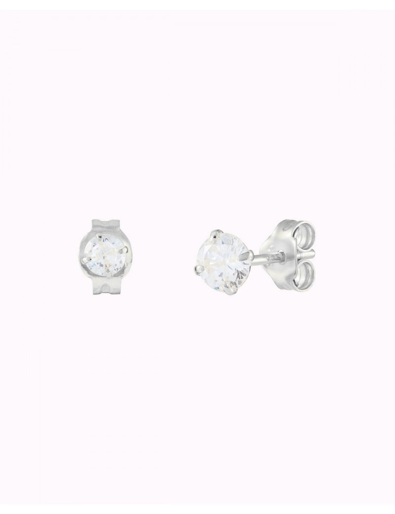 Pendientes stud pequeños con circonitas con garras invisibles - Dos tamaños disponibles
