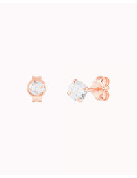 Pendientes stud pequeños con circonitas con garras invisibles - Dos tamaños disponibles