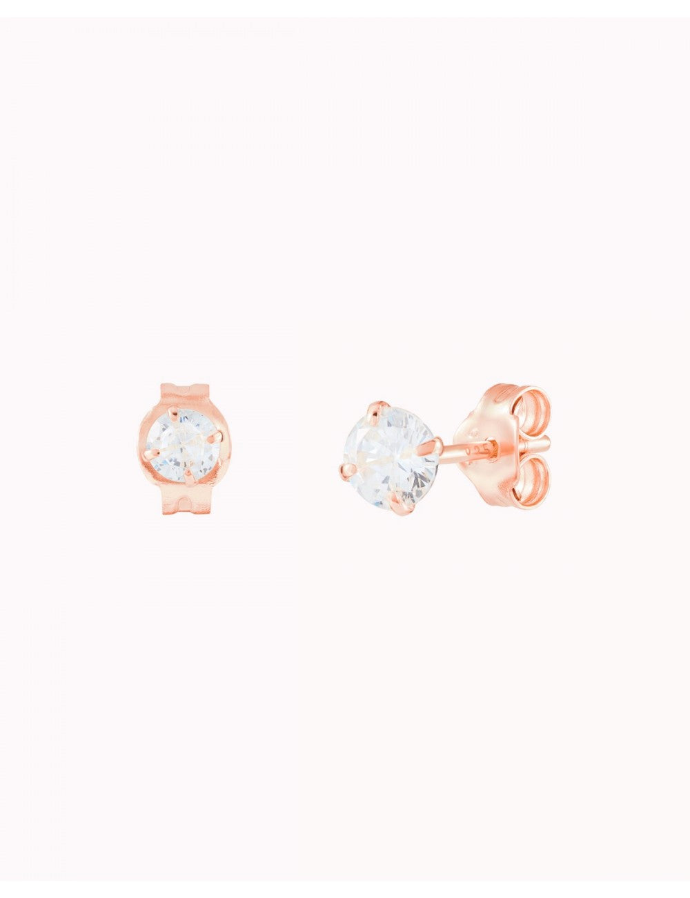 Pendientes stud pequeños con circonitas con garras invisibles - Dos tamaños disponibles
