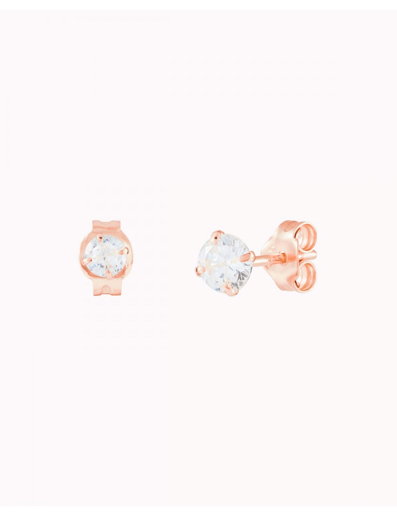 Pendientes stud pequeños con circonitas con garras invisibles - Dos tamaños disponibles