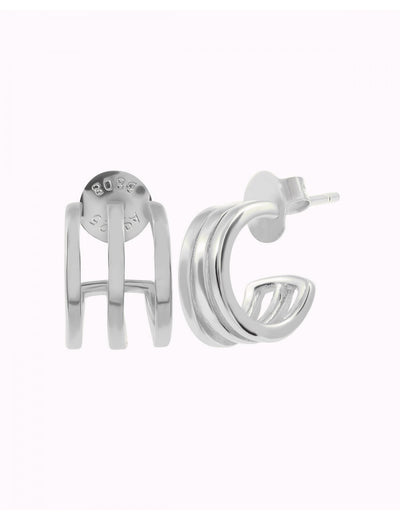 Kleine Creolen mit drei Bändern