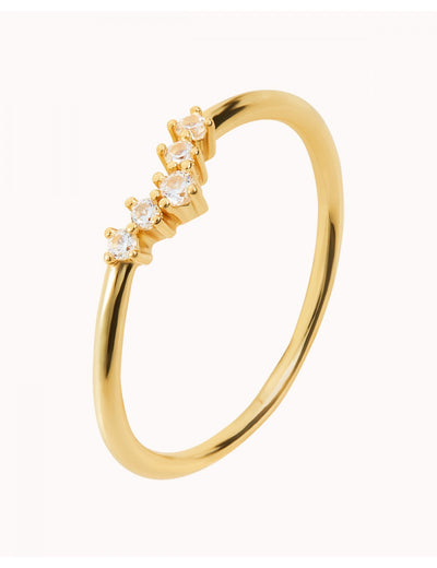 V Shaped Pave CZ Ring