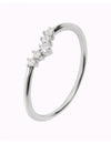 Bague fine avec petits zircons en forme de V