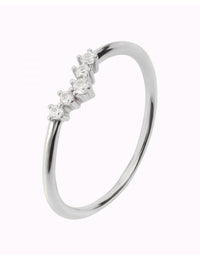 Bague fine avec petits zircons en forme de V