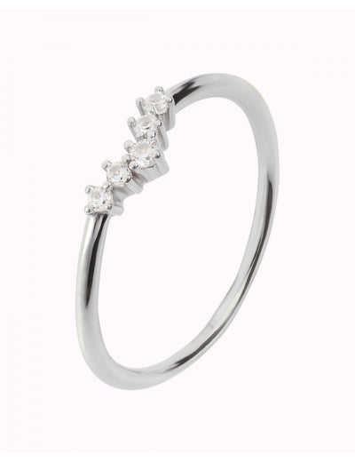 V Shaped Pave CZ Ring
